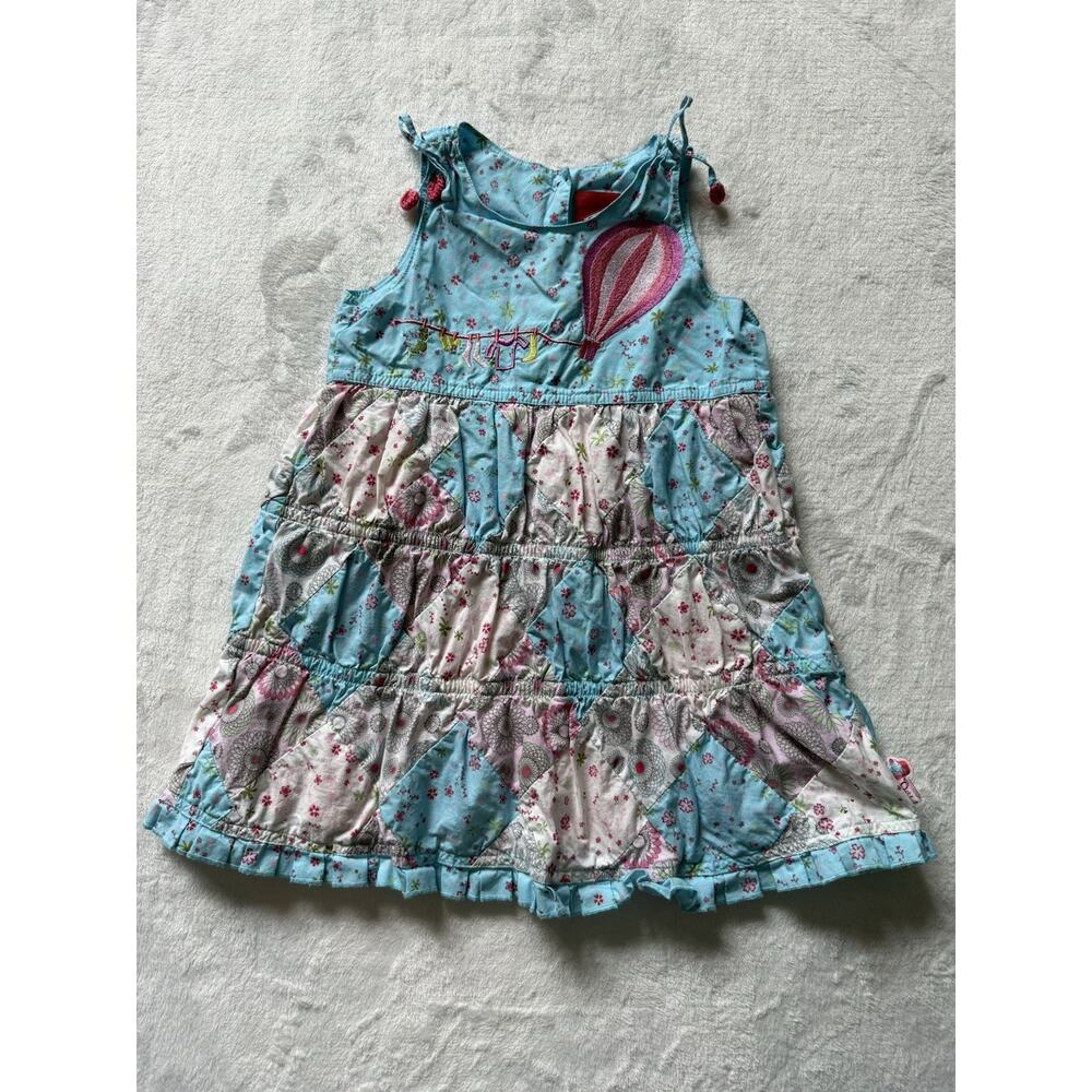 Vintage Oilily Toddler Quilted Cotton Dress Size 92